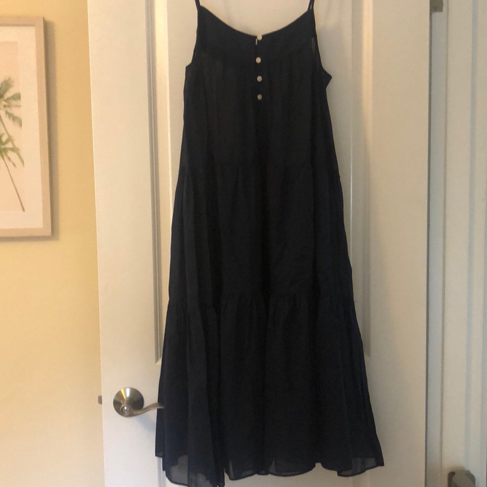 Tiered button front cover up dress